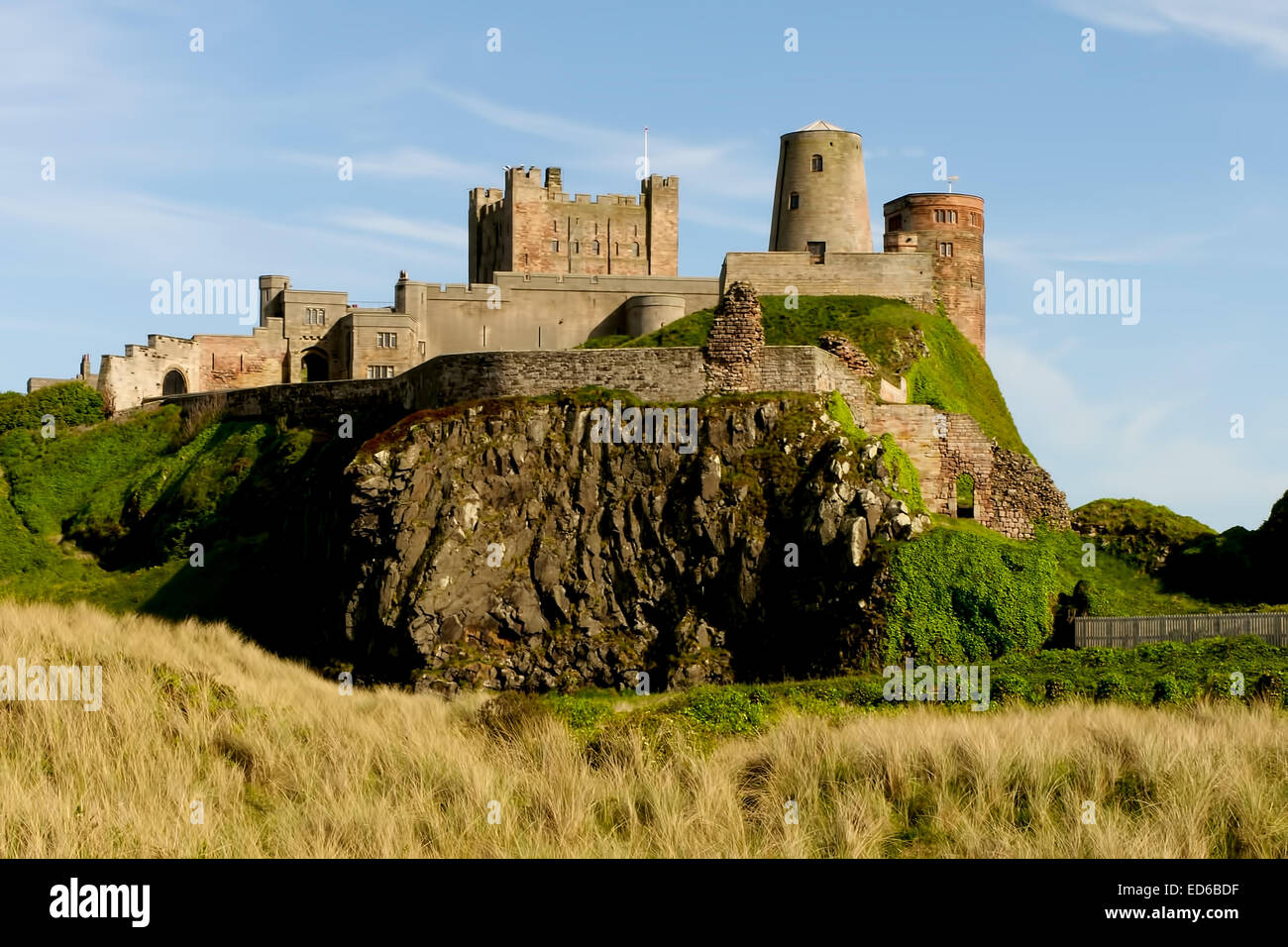 The amazing Bamburgh Castle on the North East Coast of Northumberland ...