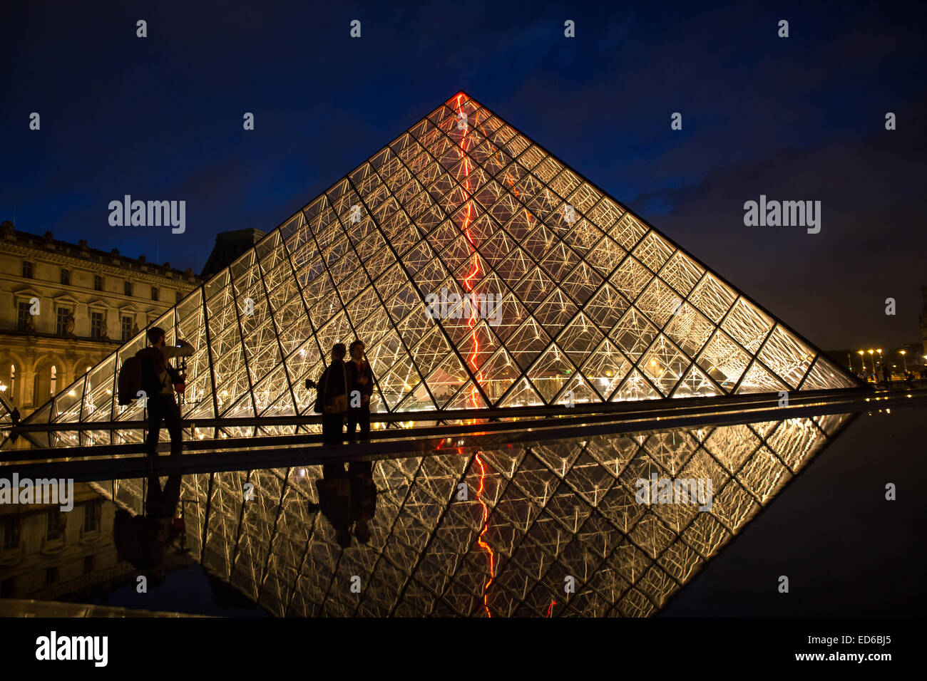 Pyramide du Louvre glass metal pyramid Stock Photo