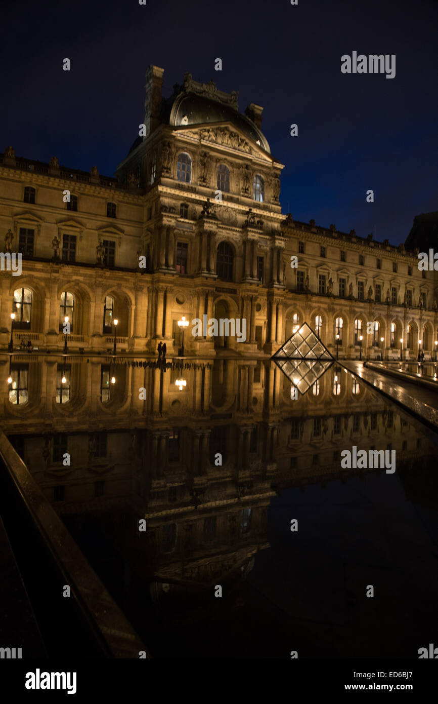 Louvre palace evening Stock Photo Alamy