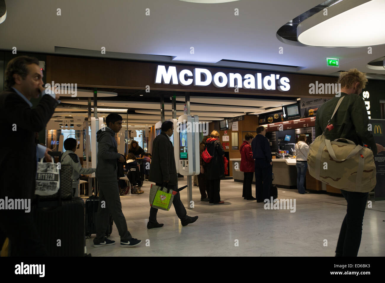 Mcdonalds restaurant inside Paris airport Stock Photo