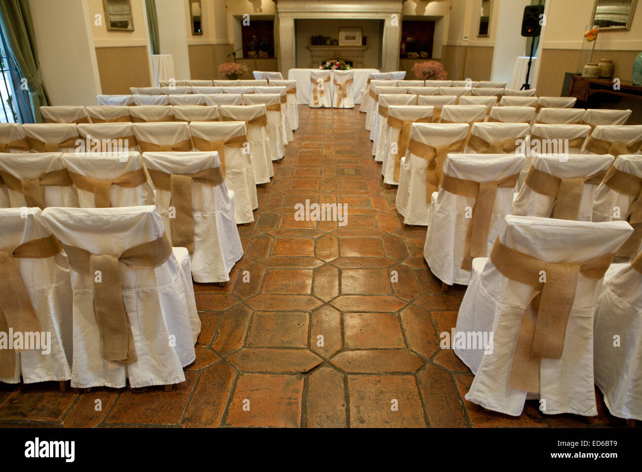 Rows of chairs at a wedding ceremony indoors Stock Photo Alamy