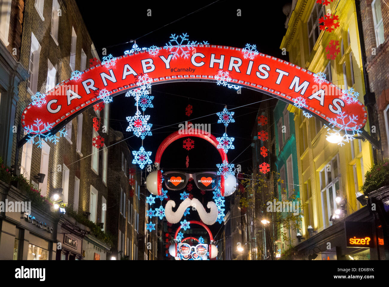 Christmas illuminations in Carnaby street, London Stock Photo Alamy