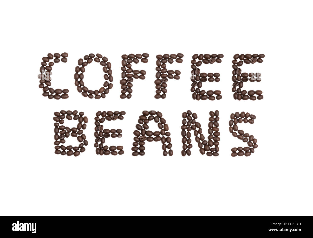 The word COFFEE BEANS written with coffee beans Stock Photo - Alamy
