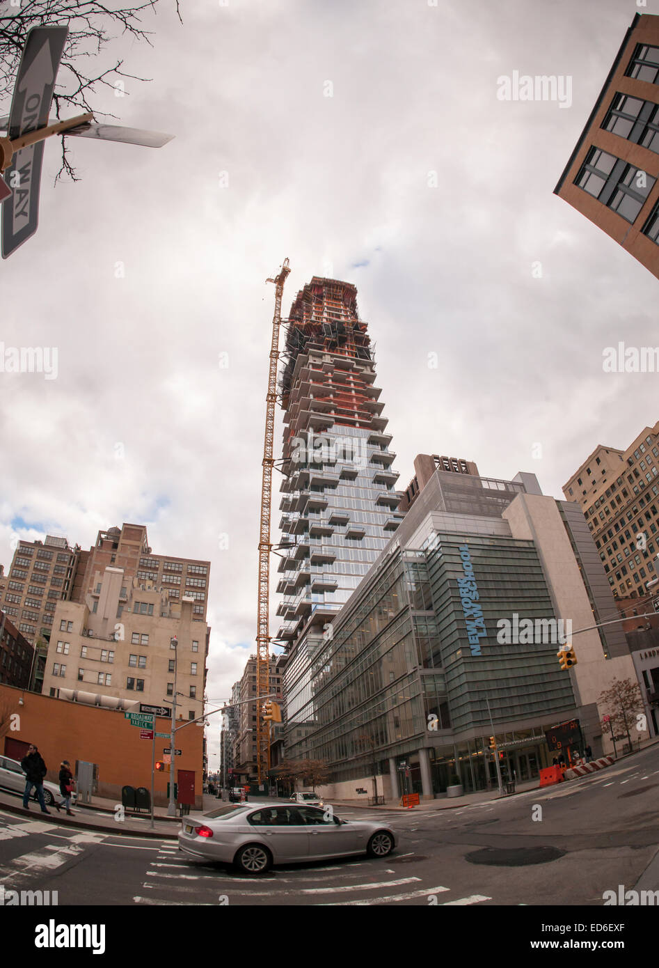 The condo skyscraper at 56 Leonard Street in Tribeca in New York on Thursday, December 25, 2014. Designed by Herzog & de Meuron the condo will eventually rise to 820 feet with 145 apartments, many already in contract. (© Richard B. Levine) Stock Photo