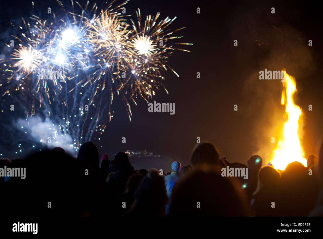 Fireworks display at Bridge of Allan Stock Photo Alamy