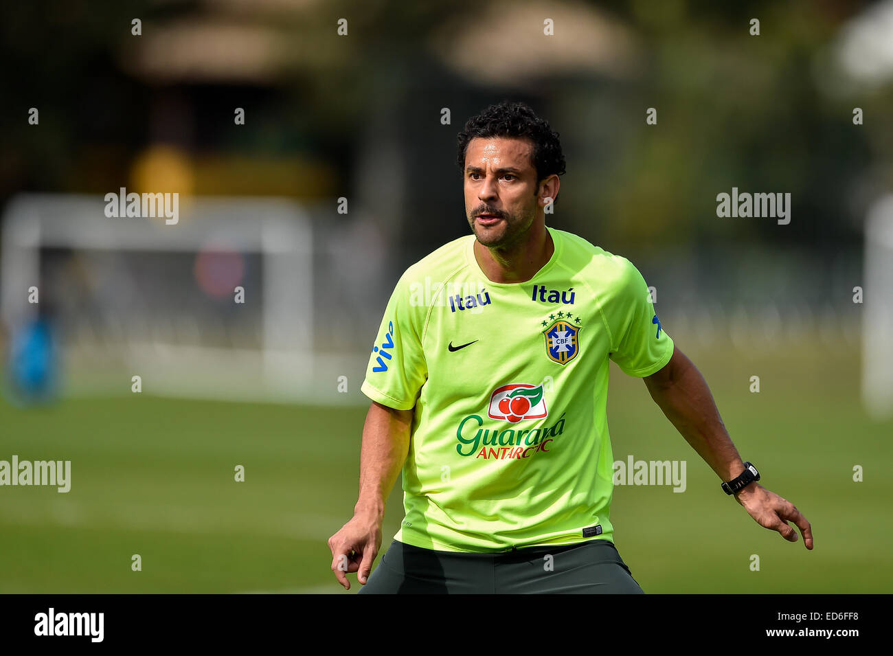 2014 FIFA World Cup - Brazil training in Belo Horizonte ahead of their game against Chile  Featuring: Fred Where: Rio de Janeiro, RJ, Brazil When: 26 Jun 2014 Stock Photo