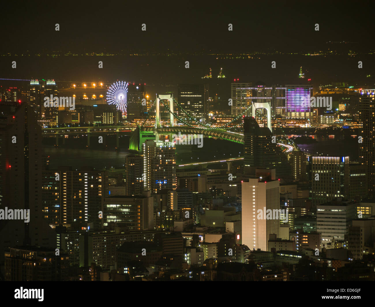 Tokyo city landscape at night Stock Photo