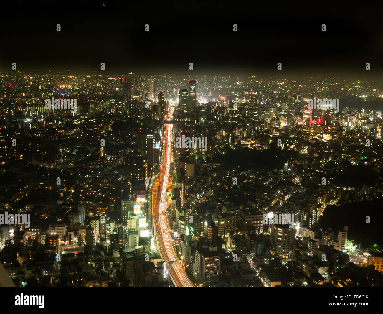 Tokyo city landscape at night Stock Photo