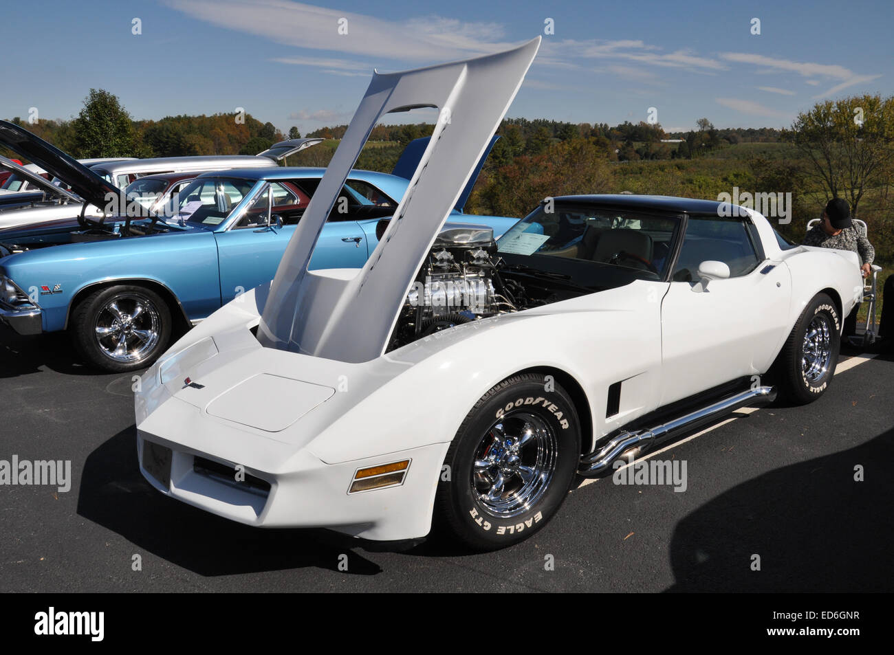 A 1979 Corvette with a Custom Supercharged Engine. Stock Photo