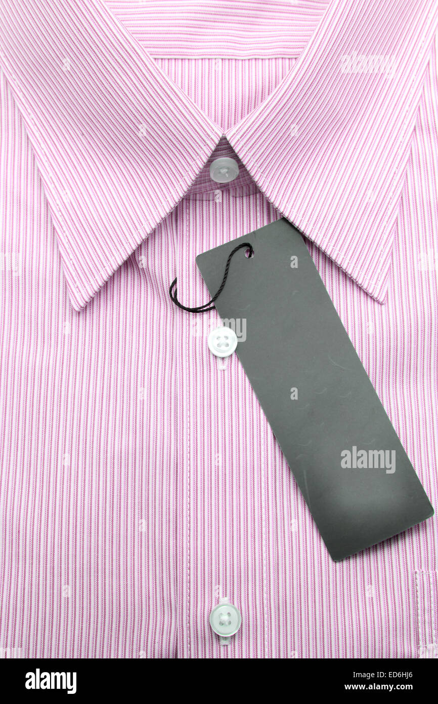Close up view of a generic line pattern red business shirt with a blank ...