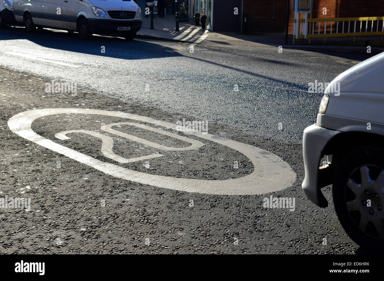 UK.Most of Bristol covered by a 20 MPH Speed Limit.Location shown Whiteladies Road. Robert Timoney/Alamy Stock Photo