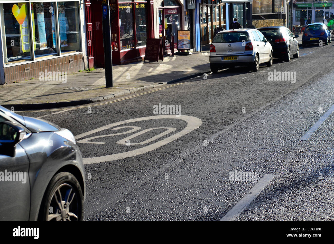 UK.Most of Bristol covered by a 20 MPH Speed Limit.Location shown Whiteladies Road. Robert Timoney/Alamy Stock Photo