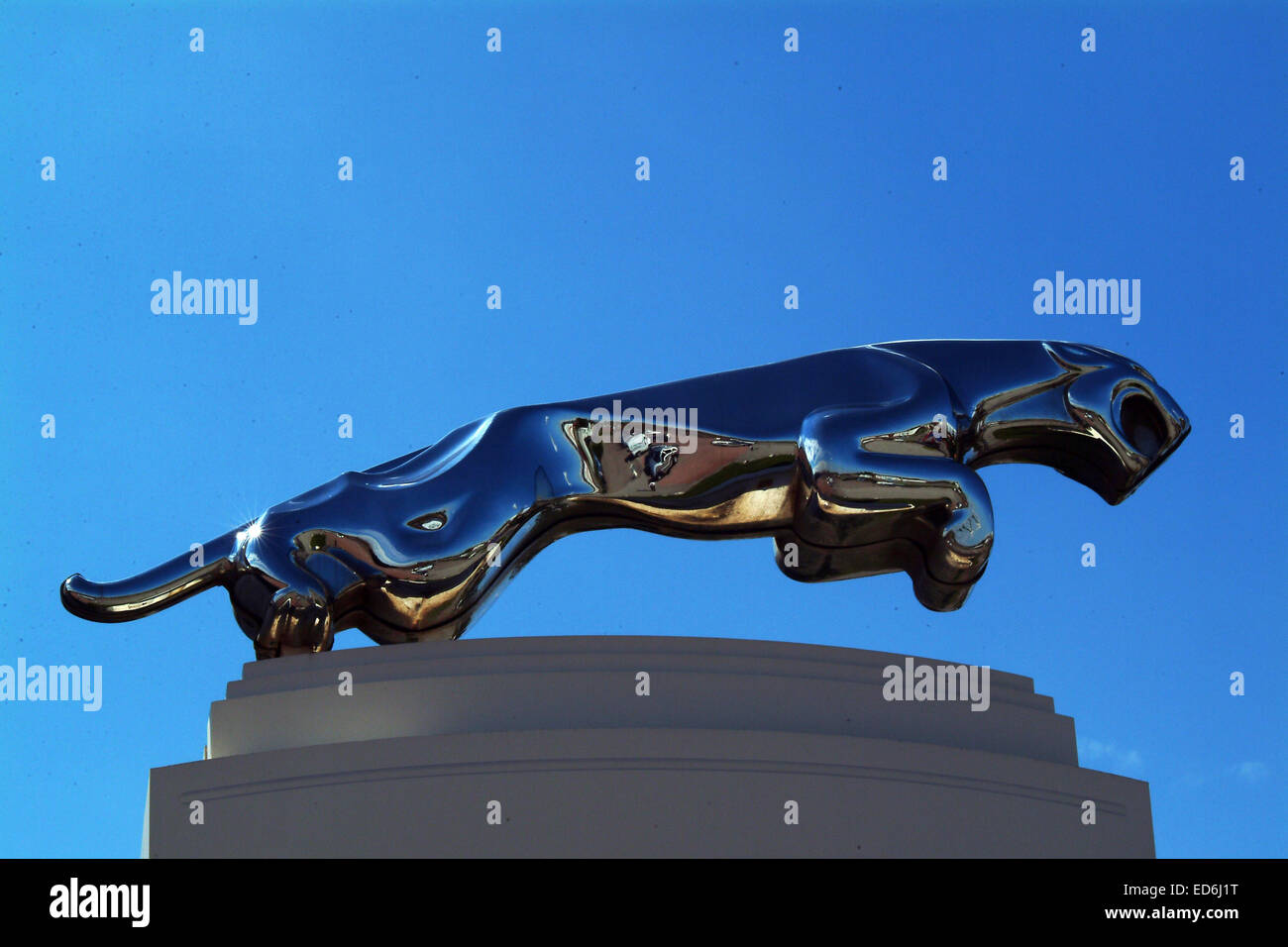 Jaguar Motors emblem, metal hood ornament Stock Photo - Alamy