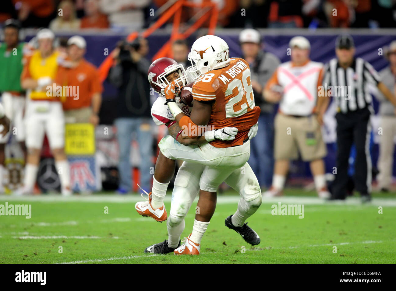 Houston, TX, USA. 29th Dec, 2014. Arkansas Razorbacks cornerback Tevin ...