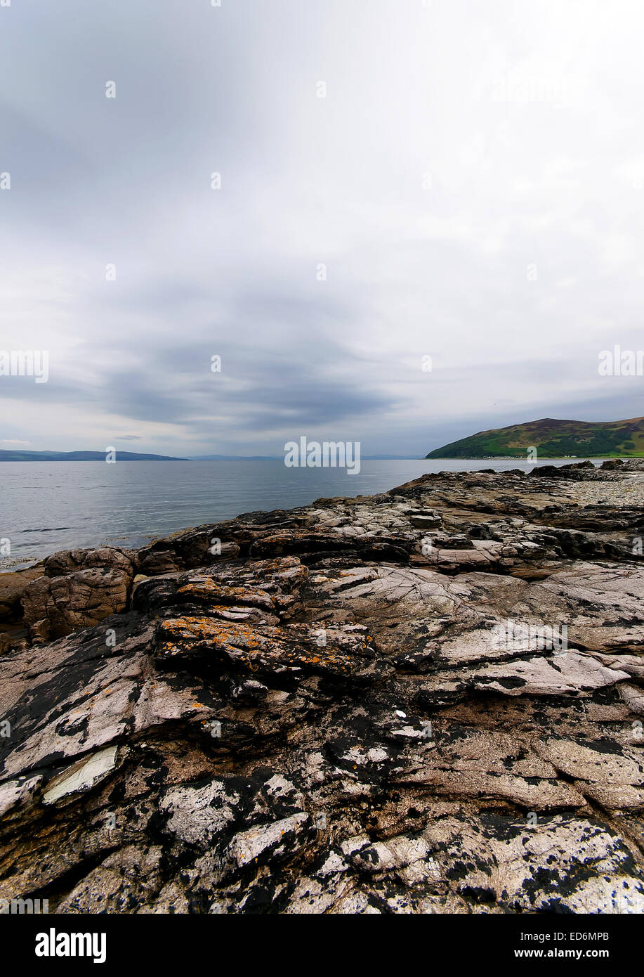 The coastline at Lochranza on The Isle of Arran, Scotland Stock Photo