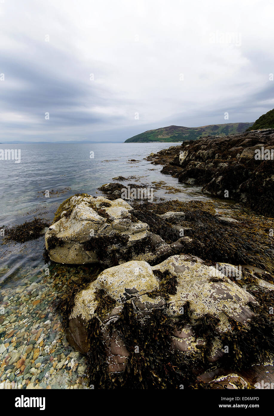 The coastline at Lochranza on The Isle of Arran, Scotland Stock Photo