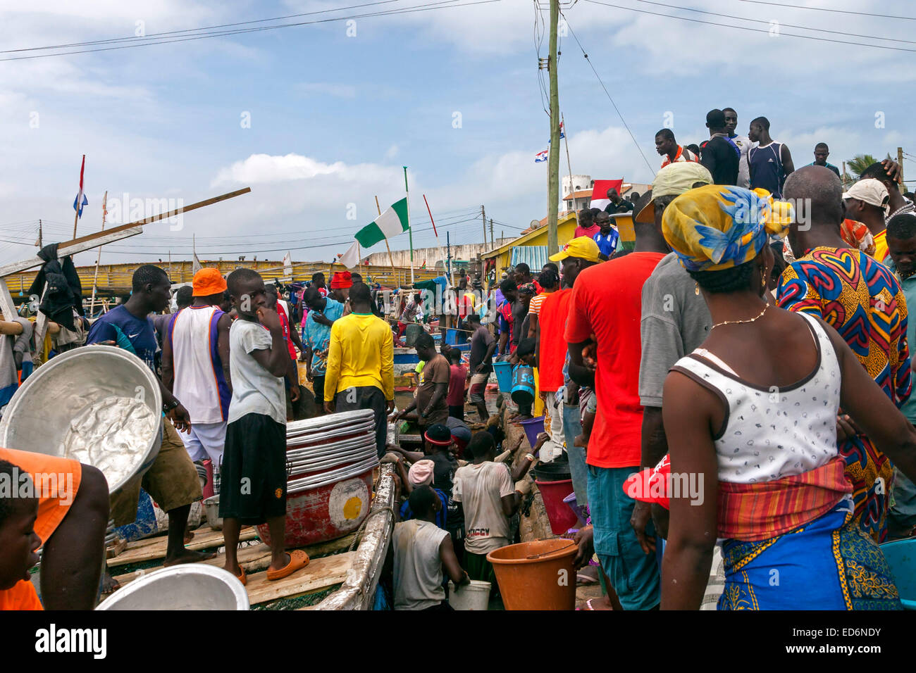 Fish market, Elmina, Ghana, Africa Stock Photo Alamy