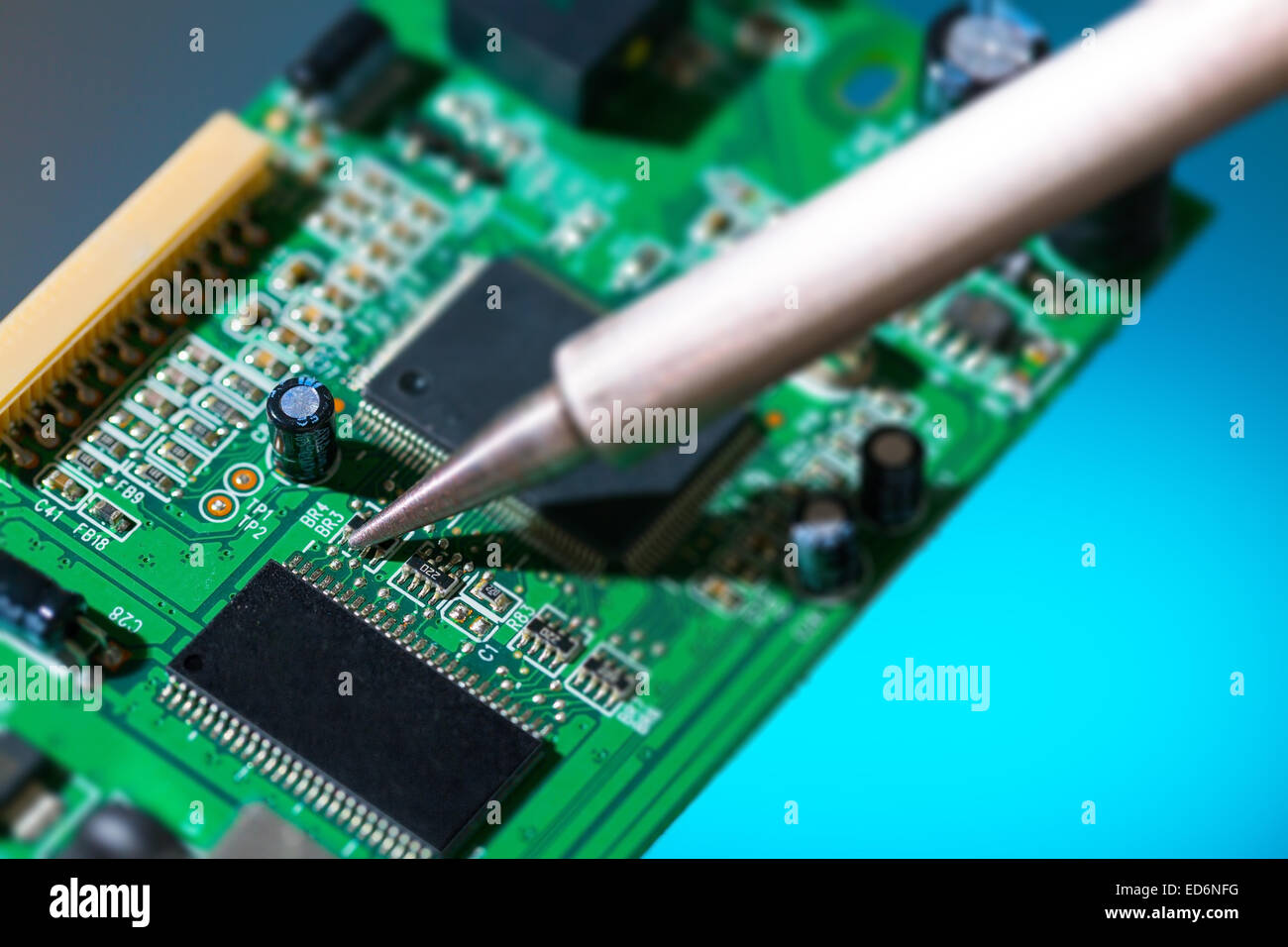 Solder and electronic circuit board Stock Photo Alamy