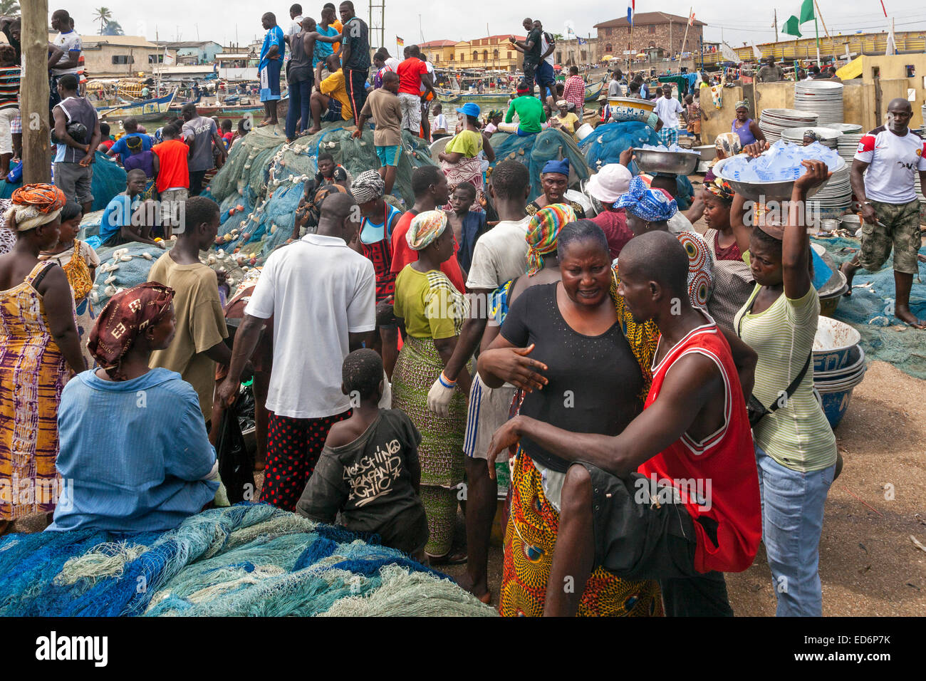 Fish market, Elmina, Ghana, Africa Stock Photo Alamy