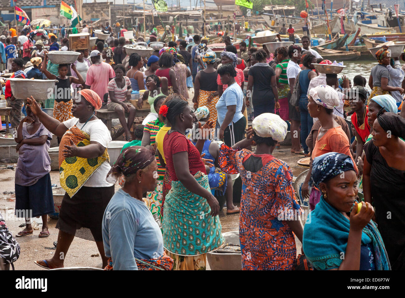 Fish market, Elmina, Ghana, Africa Stock Photo Alamy