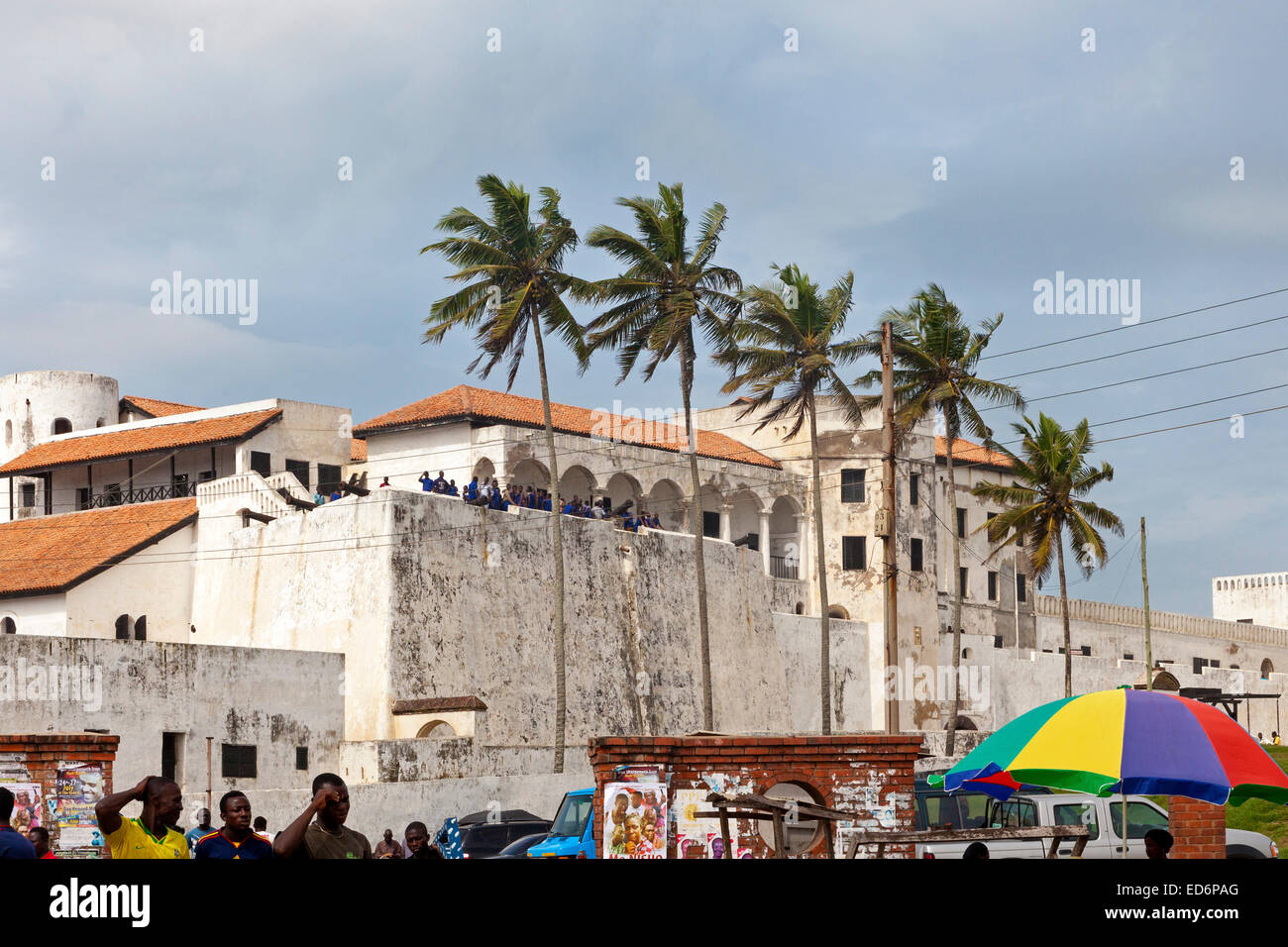 St. George's Castle and market, Elmina, Ghana, Africa Stock Photo