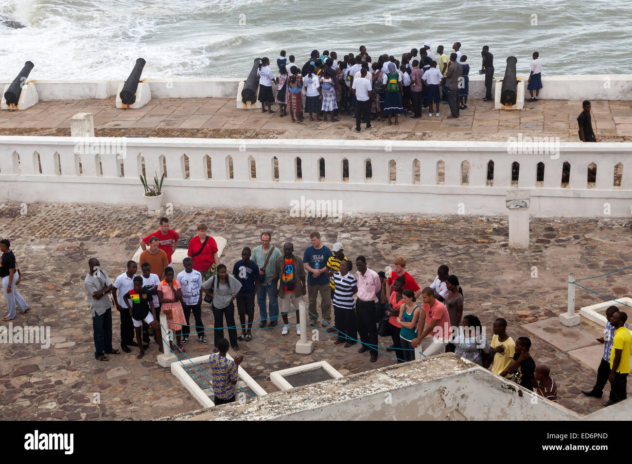 Students visiting Cape Coast Castle, Ghana, Africa Stock Photo