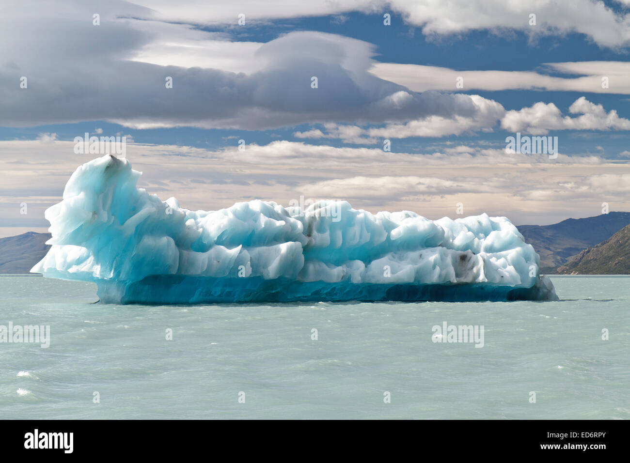 Large impressive iceberg on Lake Viedma in Argentina Patagonia originating from the Viedma Glacier Stock Photo
