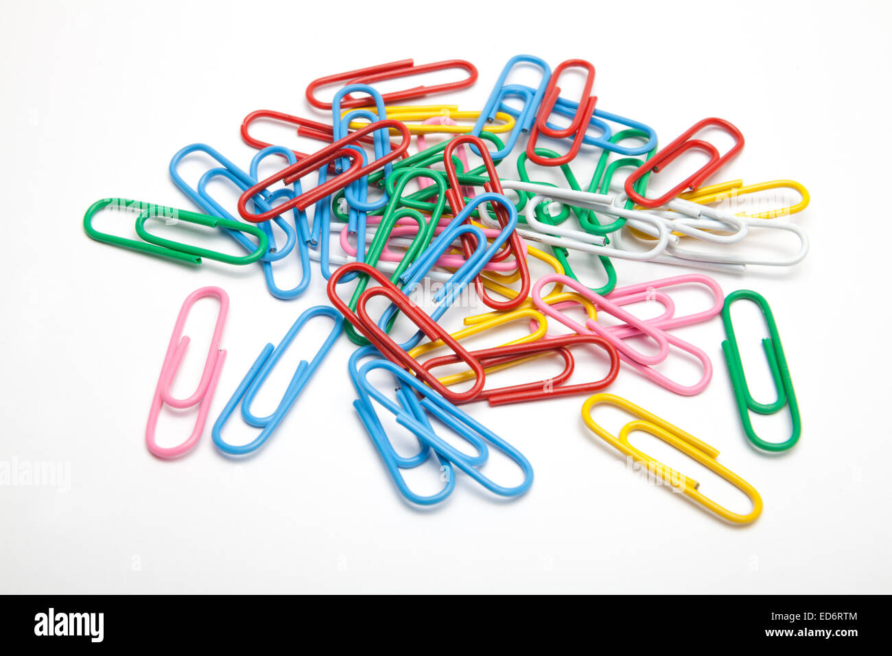pile of paper clips isolated Stock Photo
