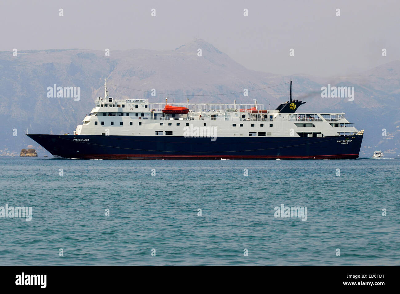 Pantokrator ferry linking Corfu with Igoumenitsa. Stock Photo