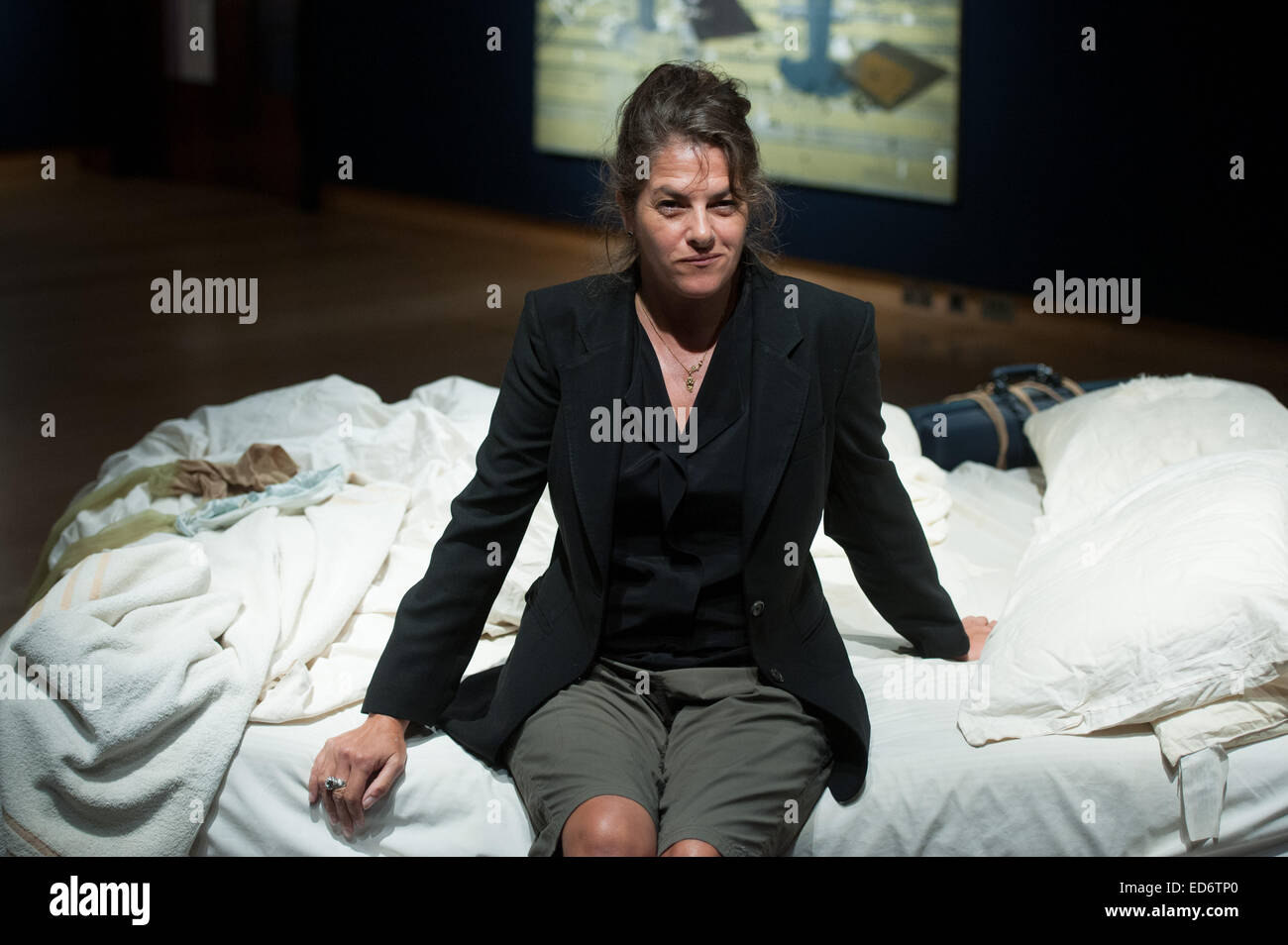 Tracey Emin attends a photocall ahead of the sale of her artwork 'My Bed' at Christie's  Featuring: Tracey Emin Where: London, United Kingdom When: 27 Jun 2014 Stock Photo