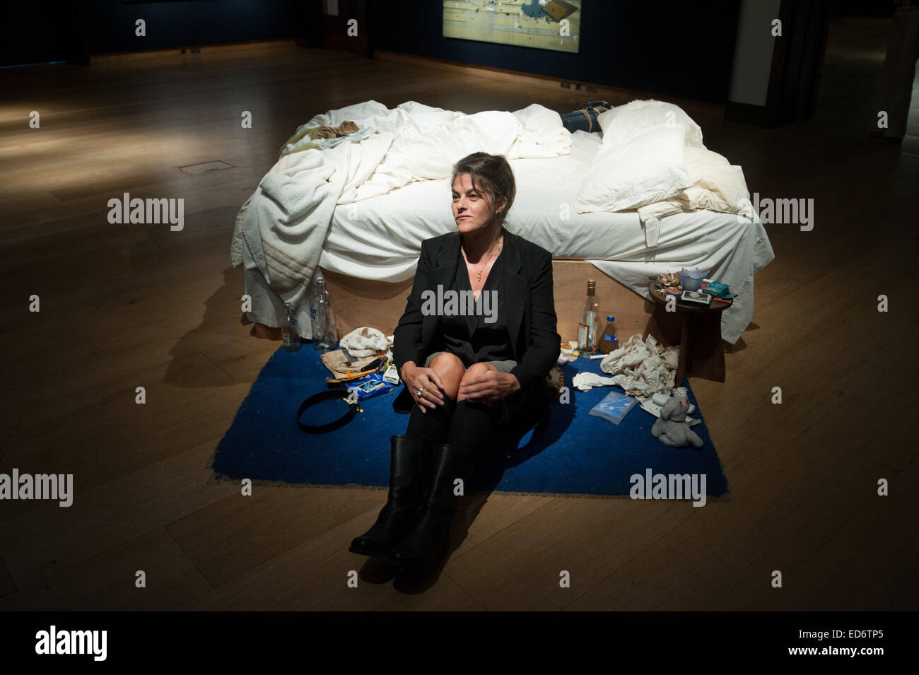 Tracey Emin attends a photocall ahead of the sale of her artwork 'My Bed' at Christie's  Featuring: Tracey Emin Where: London, United Kingdom When: 27 Jun 2014 Stock Photo