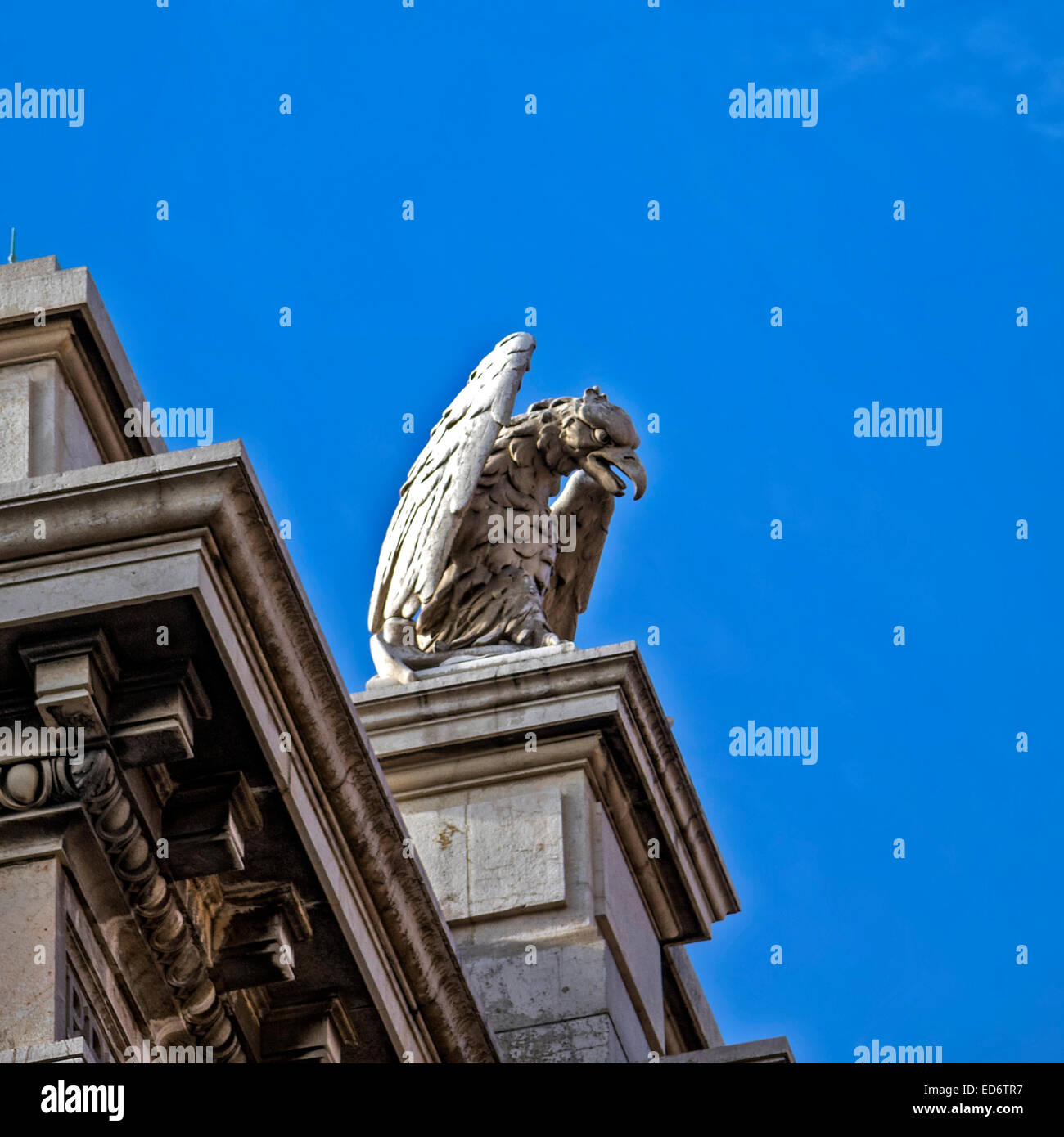 Eagle Statue Roof Of Museum Monte Carlo Monaco Stock Photo