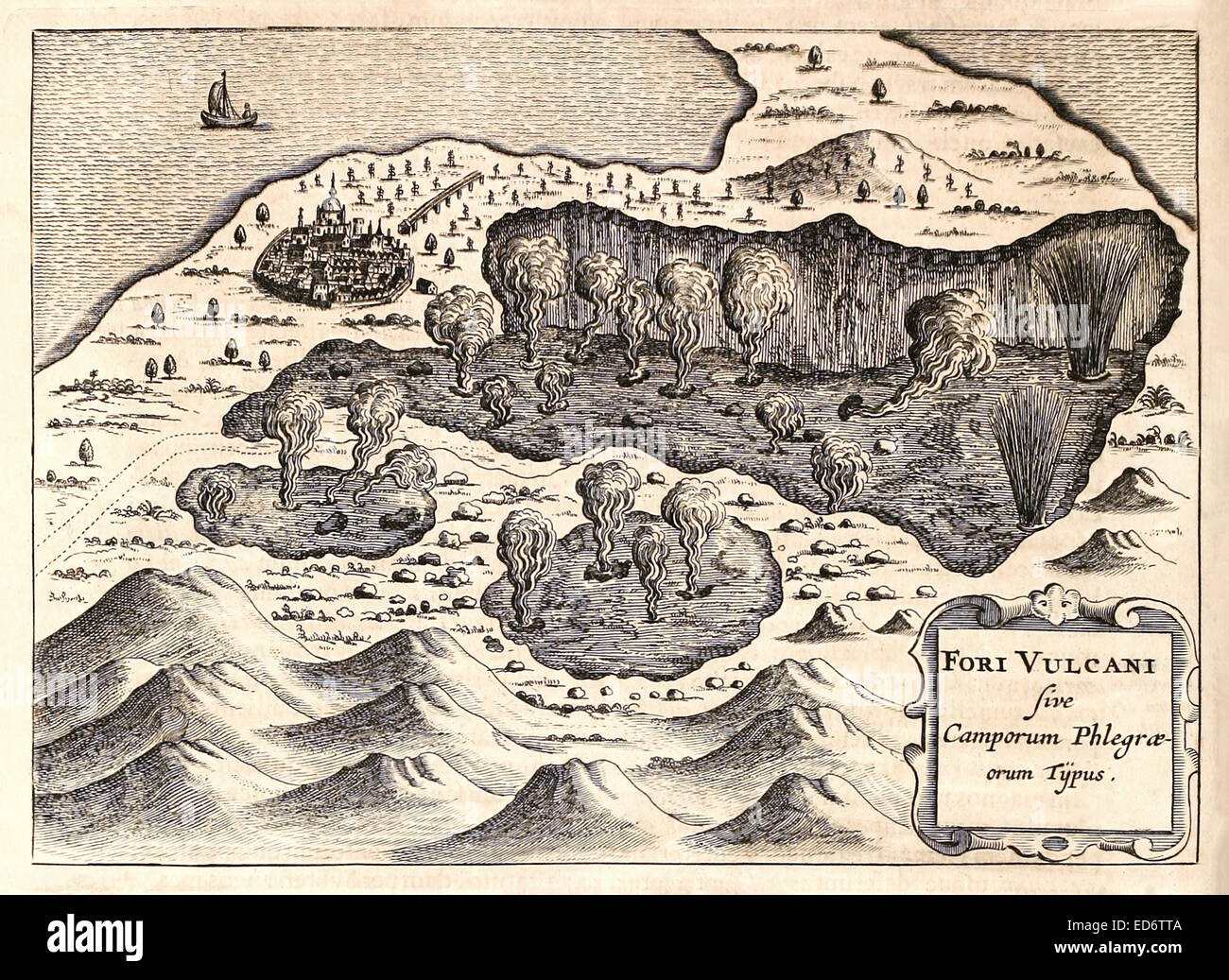 Fori Vulcani sive Camporum Phlegraeorum Typus' 17th century illustration  showing the Phlegraean Fields and the city of Pompeii. See description for  more information Stock Photo - Alamy