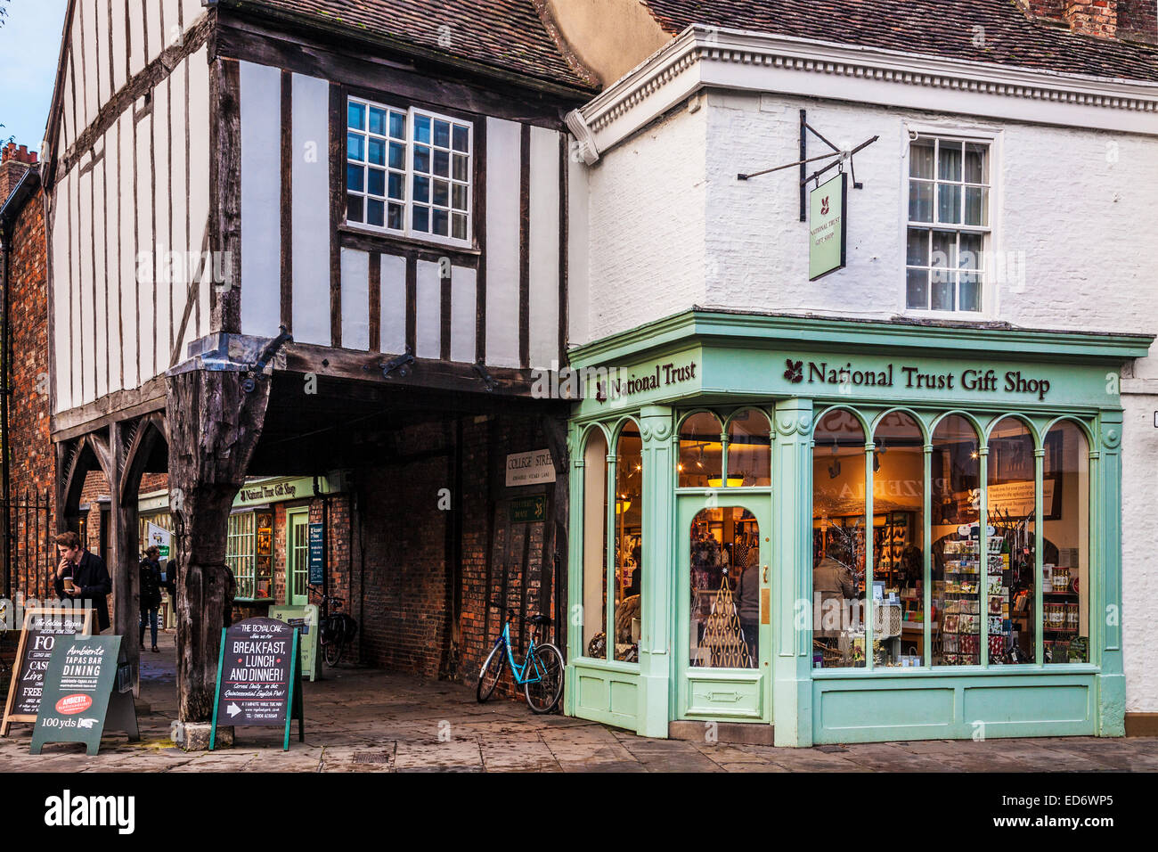 The National Trust Gift Shop in the old city centre of York . Stock Photo