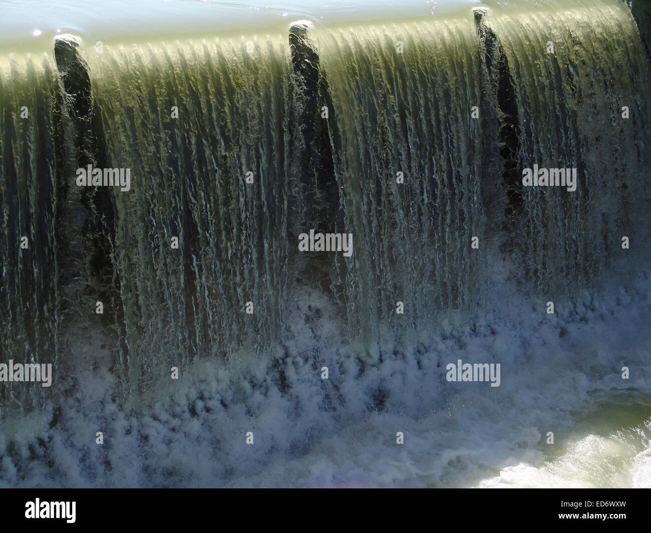 Cascade of Isar water at Landshut Stock Photo