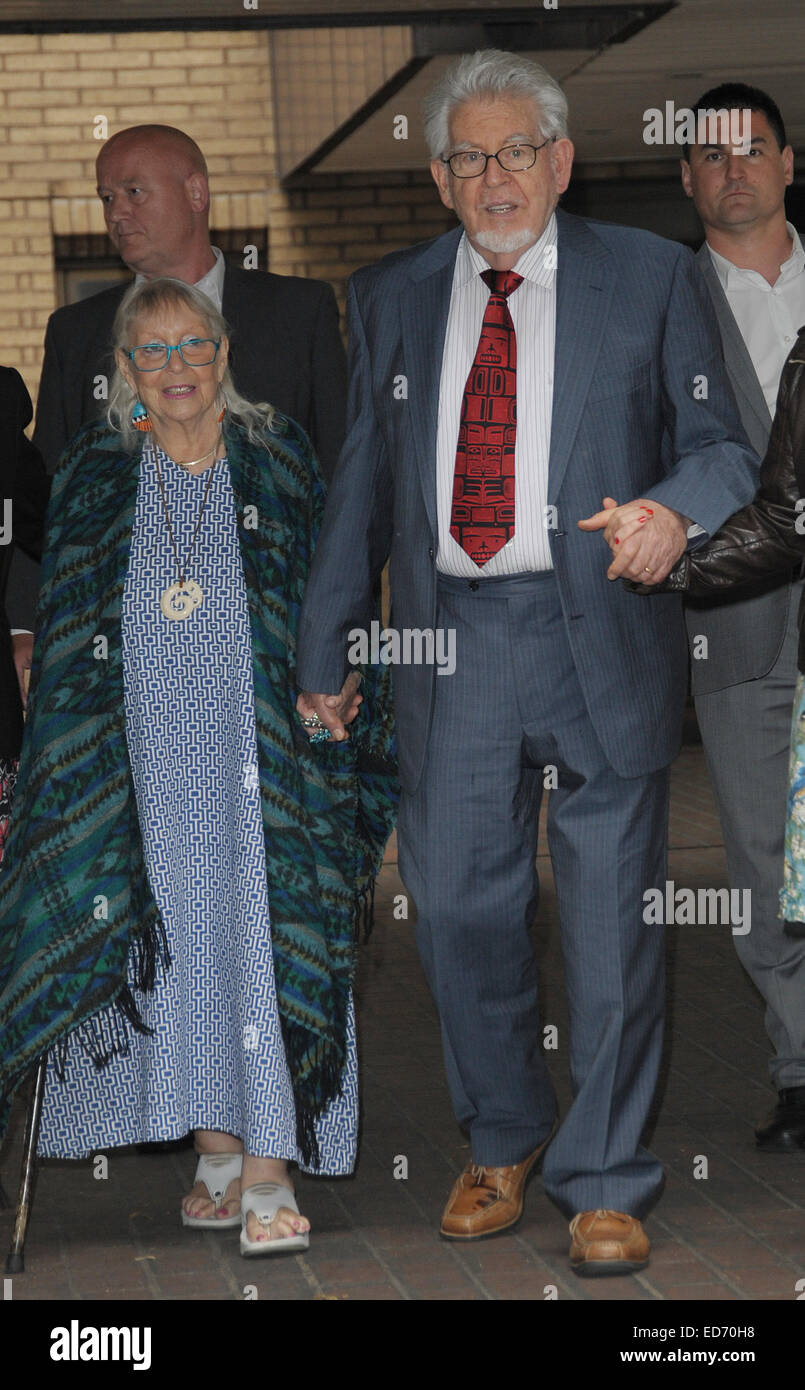 Rolf Harris and his family leaving Southwark Crown Court  Featuring: Rolf Harris,Alwen Hughes Where: London, United Kingdom When: 27 Jun 2014 Stock Photo