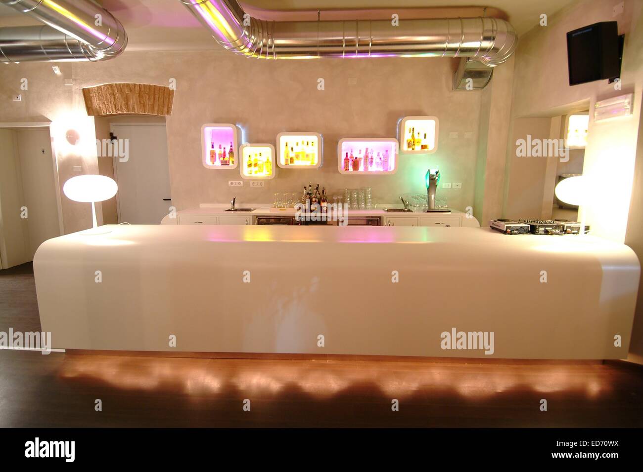 interior design of italian fashion restaurant american bar Stock Photo ...