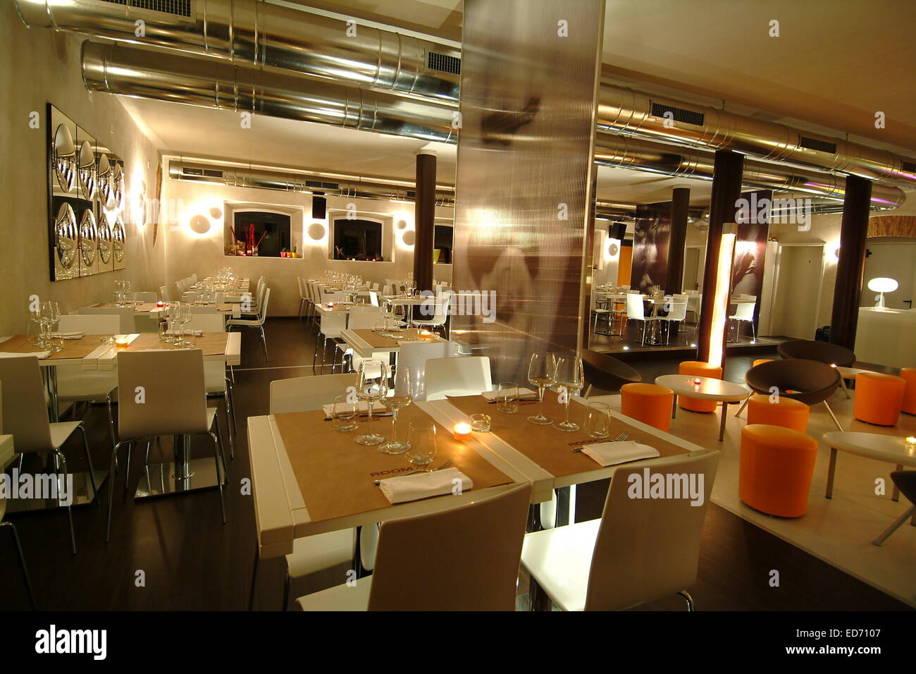 interior design of italian fashion restaurant american bar Stock Photo ...