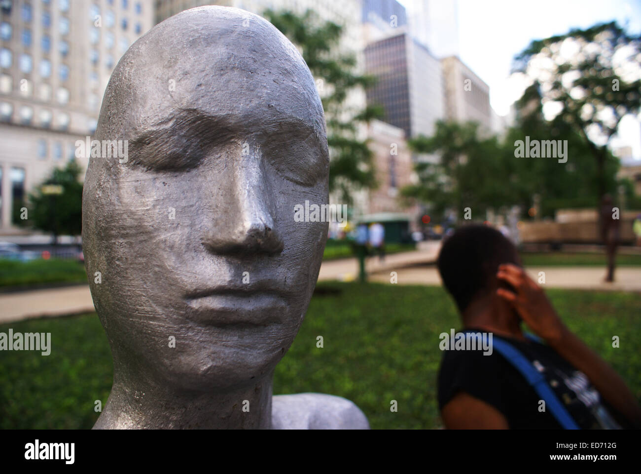 Sculpture in Grant Park, Chicago Stock Photo - Alamy