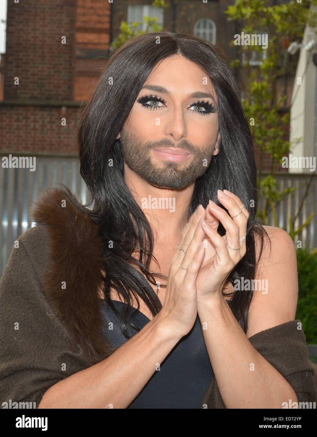 Eurovision winner Conchita Wurst at the Dylan Hotel ahead of her gig at The George tonight and the launch Gay Pride 2014  Featuring: Conchita Wurst Where: Dublin, Ireland When: 27 Jun 2014 Stock Photo