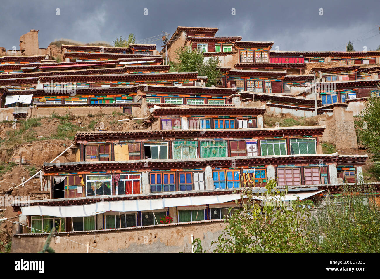 Kandze Monastery / Ganzi Monastery near Garzê Town, Sichuan Province, China Stock Photo