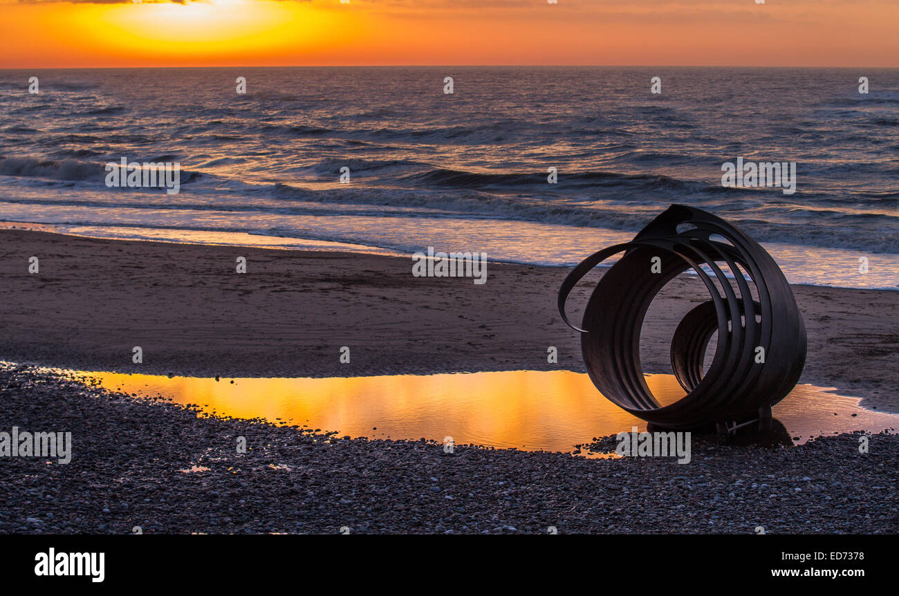 Mary's shell metal beach sculpture by Stephen Broadbent Thornton