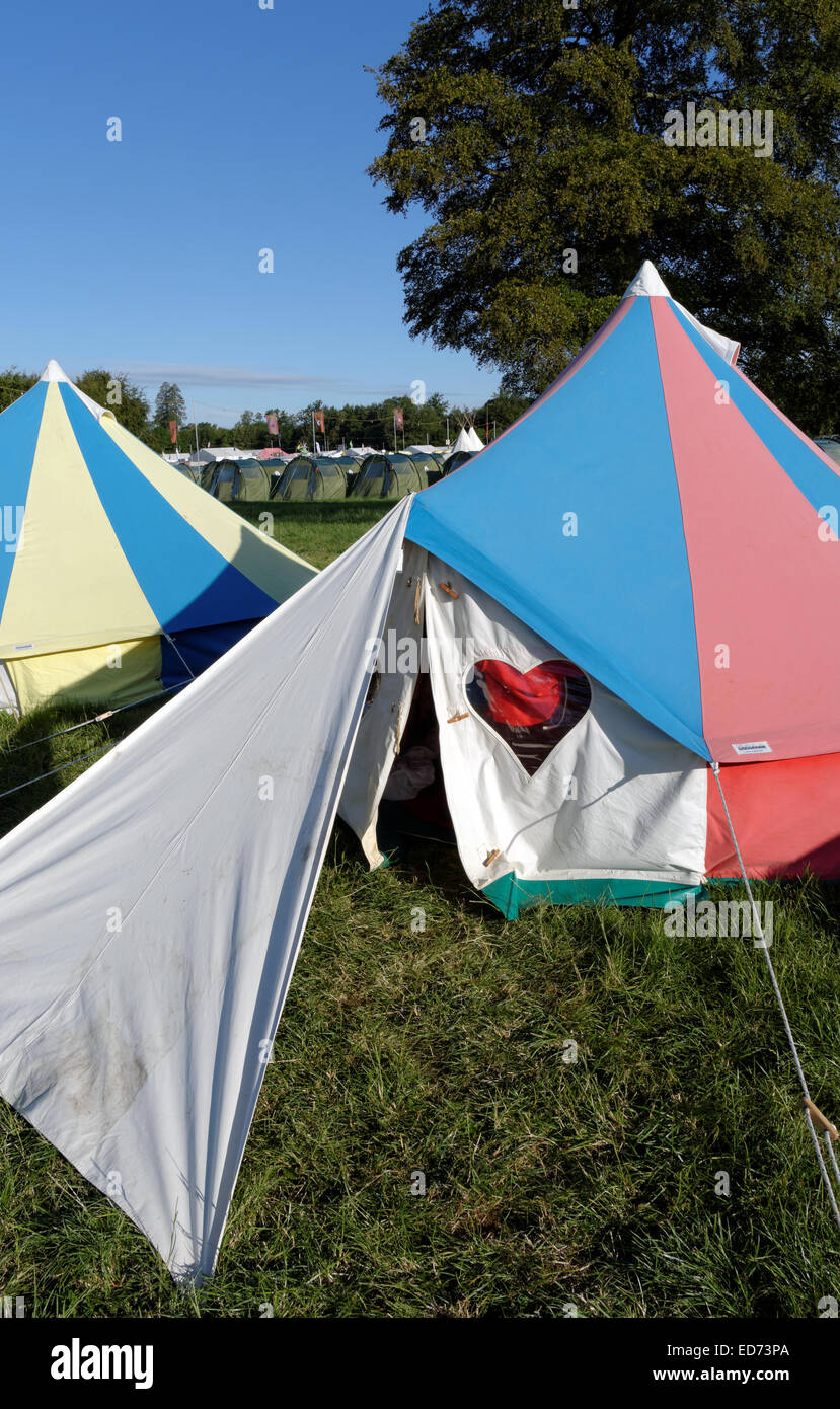 Luxury Tent,  Glamping, WOMAD 2014, Malmesbury, Wiltshire, England, UK, GB. Stock Photo