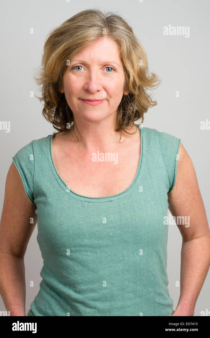 A 40 year old young looking healthy confident blonde-haired woman UK Stock  Photo - Alamy