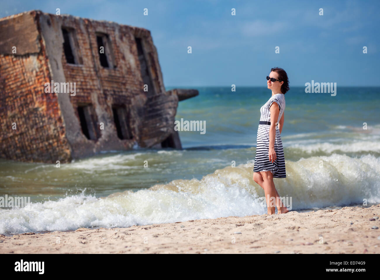 Beautiful women enjoying vacation on the beach