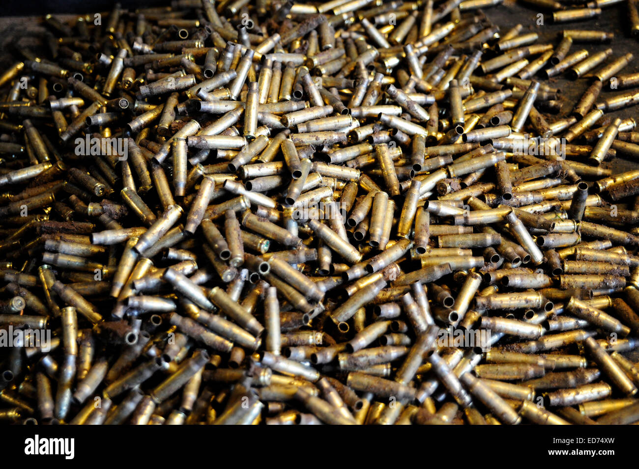 Empty 7.62mm brass casings Stock Photo - Alamy