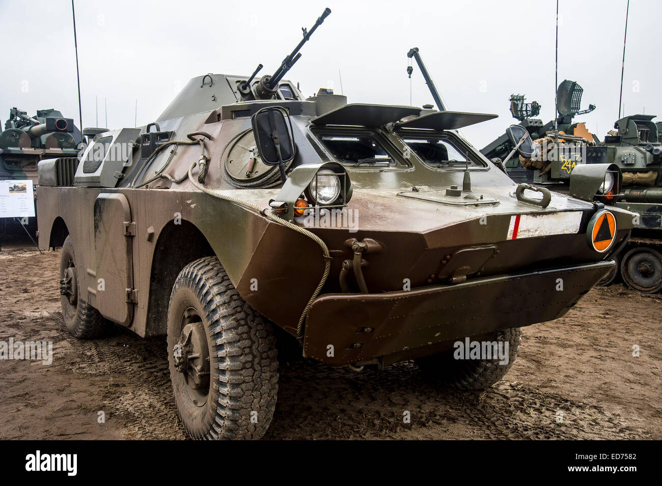 A Polish Army BRDM-2 combat reconnaissance and patrol vehicle. Stock Photo