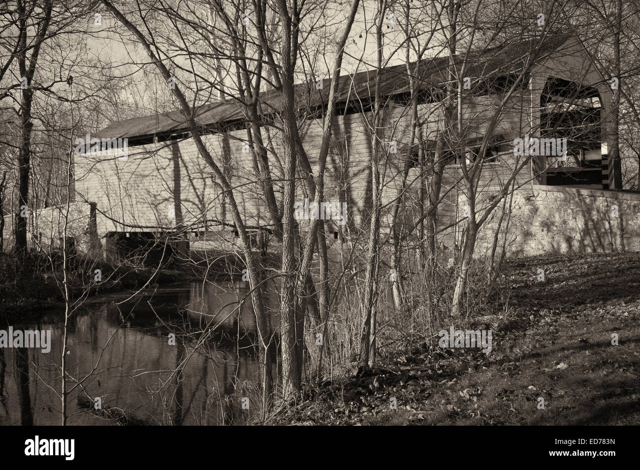Zook's Mill Covered Bridge, Lancaster County, Pennsylvania, USA Stock