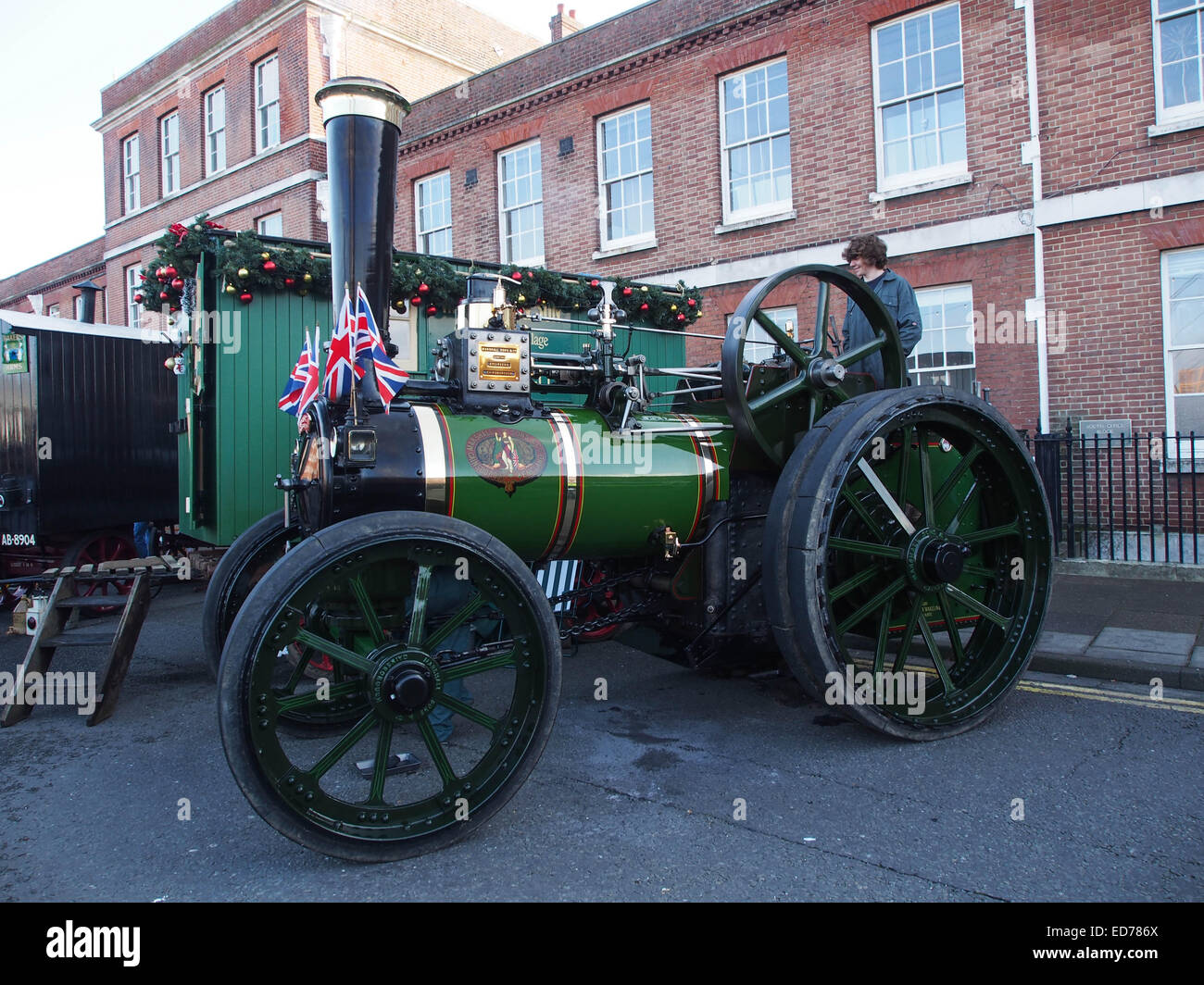 A vintage steam traction engine Stock Photo