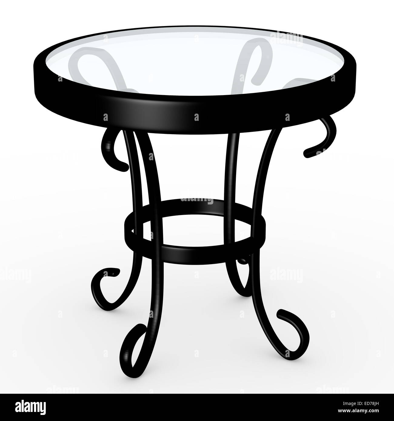 3d Render of a Glass Top Table Stock Photo - Alamy